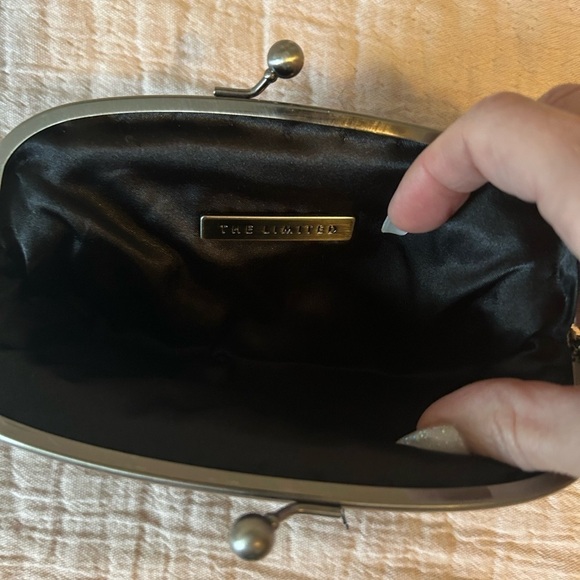 5/$25 The Limited black beaded with silver hardware wristlet - Picture 6 of 8